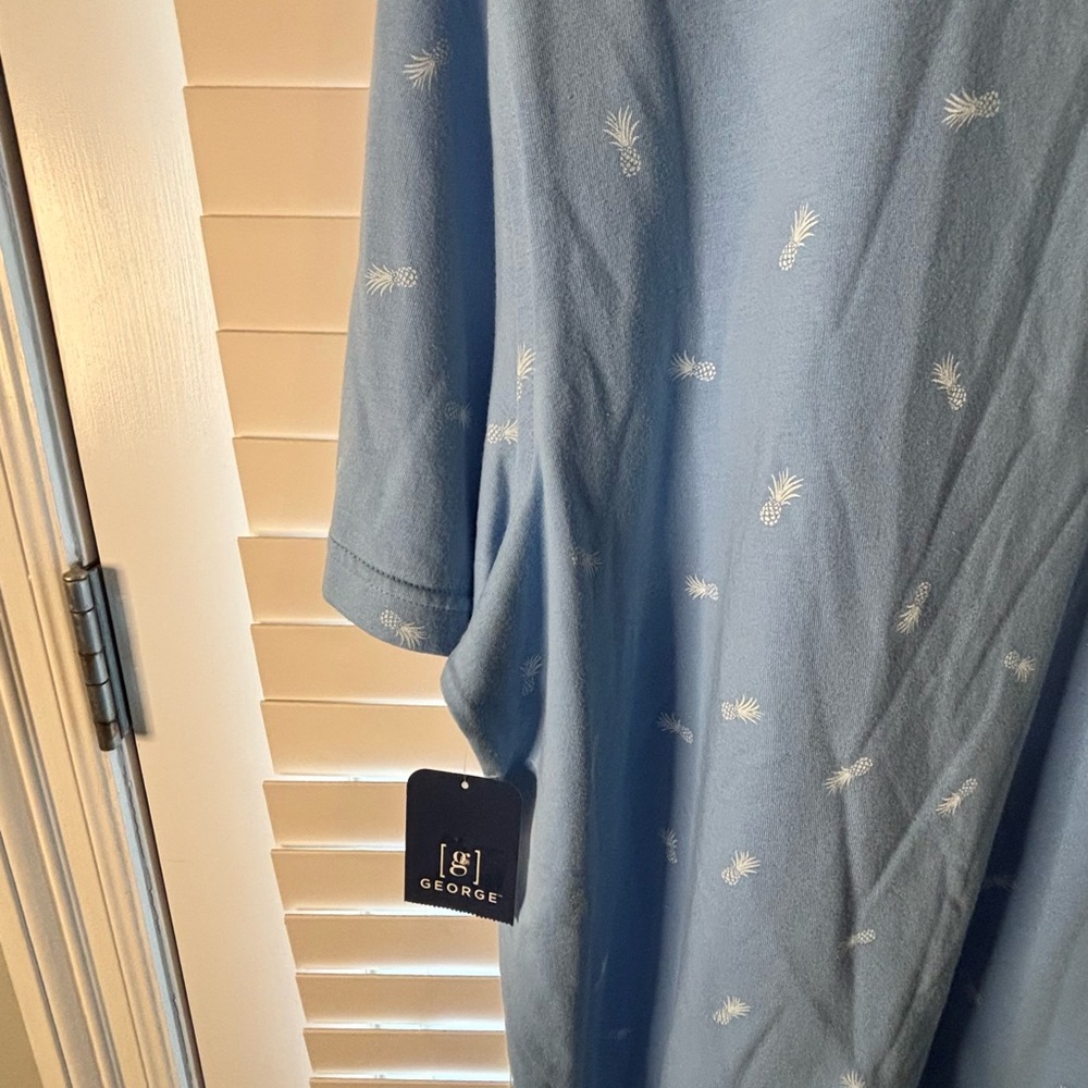 George Men's light Blue Polo Shirt with pineapple printed - Picture 7 of 7